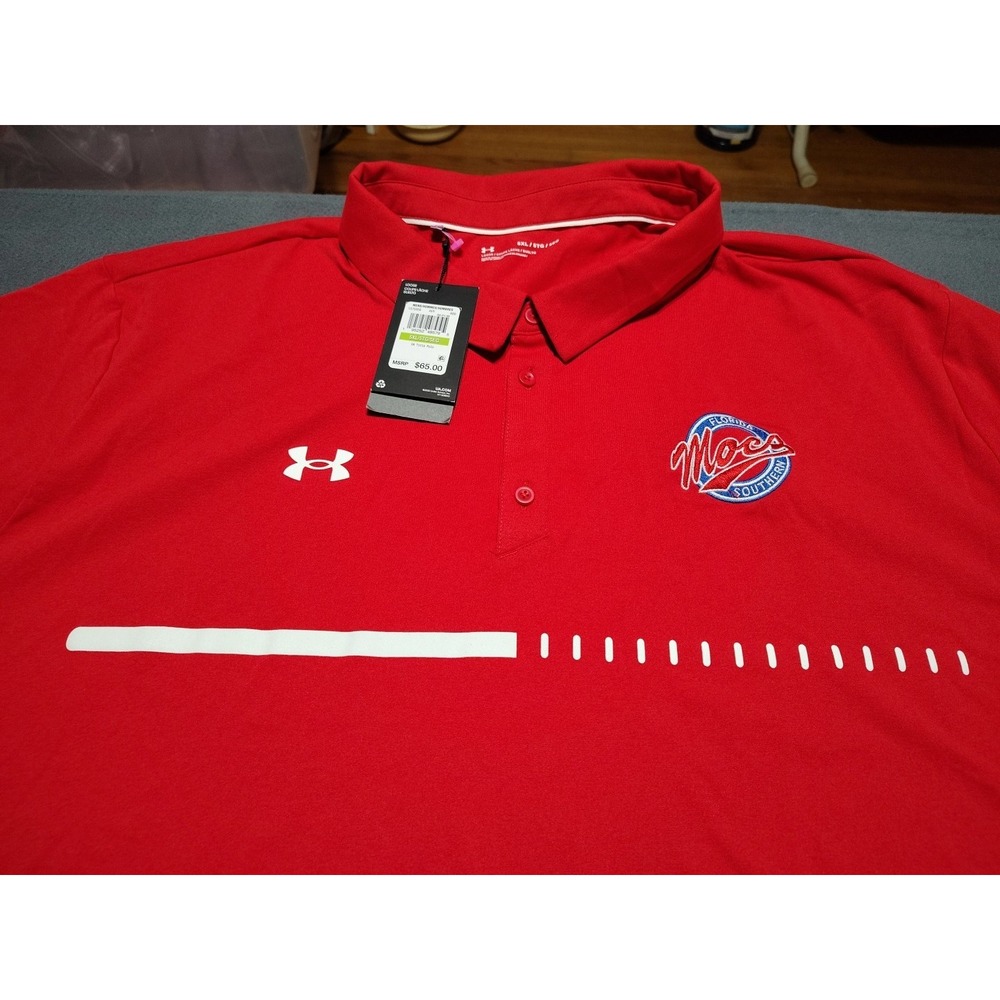 Florida Southern Mocs Polo Shirt Men 5XL‎ Red Under Armour Hockey Sports College